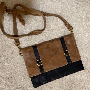 Sseko Two-Tone Brown and Black Crossbody Bag